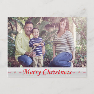 Carte postale rouge de lettrage de Joyeux Noël