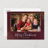 Carte postale rouge de Merci de photo de Noël de (Devant / Derrière)