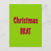 Carte Postale Rouge de Noël et Vert de Brat (Devant)