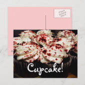 Carte postale rouge de petit gâteau de velours (Devant / Derrière)