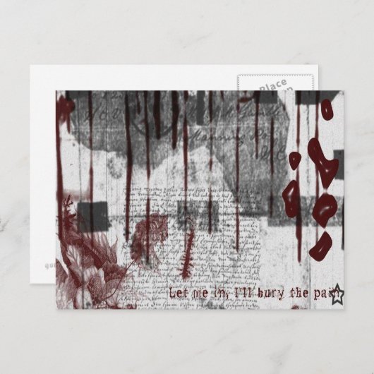 Carte Postale Rouge et blanc partout gothique (Devant / Derrière)