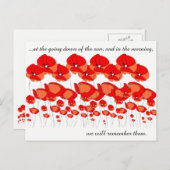 Carte postale Rouge et blanc Pavot de peur d'oubli (Devant / Derrière)