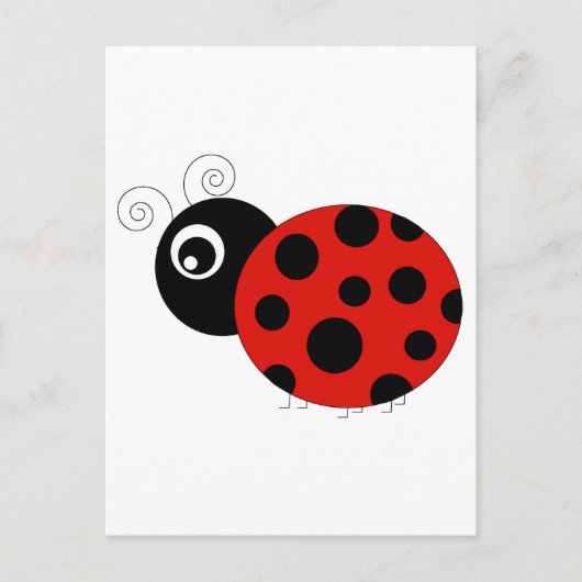 Carte Postale Rouge et noir Ladybug (Devant)
