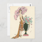 Carte Postale Rouge et or par George Barbier (Devant / Derrière)