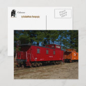 Carte postale Rouge et orange Caboose (Devant / Derrière)