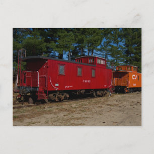Carte postale Rouge et orange Caboose