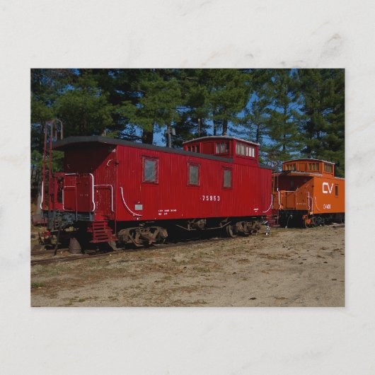 Carte postale Rouge et orange Caboose (Devant)