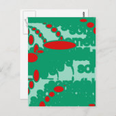 Carte Postale rouge et vert 1123 art abstrait (Devant / Derrière)