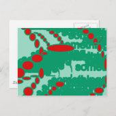 Carte Postale rouge et vert 1123 art abstrait (Devant / Derrière)