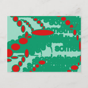 Carte Postale rouge et vert 1123 art abstrait