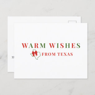 Carte Postale Rouge et Vert Warm Warm Warm Warm Wars from Texas