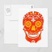 CARTE POSTALE ROUGE FIRED SKULL (Devant / Derrière)