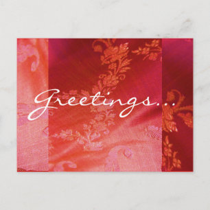 Carte postale Rouge Floral I - Personnalisable