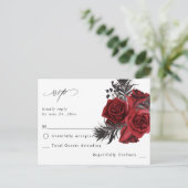 Carte Postale Rouge Floral & Noir sans repas RSVP V2 (Debout devant)