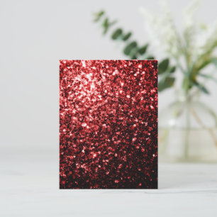 Carte Postale Rouge foncé faux paillettes scintillantes de glamo