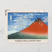 Carte Postale Rouge Fuji matin clair vent sud (Devant / Derrière)