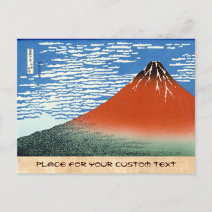 Carte Postale Rouge Fuji matin clair vent sud