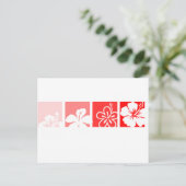 Carte Postale Rouge Hibiscus pastel design (Debout devant)