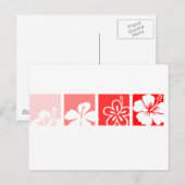 Carte Postale Rouge Hibiscus pastel design (Devant / Derrière)