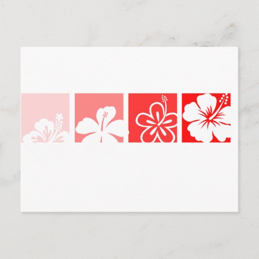 Carte Postale Rouge Hibiscus pastel design (Devant)