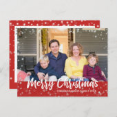 Carte postale rouge Icicle de Noël moderne (Devant / Derrière)