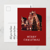 Carte postale rouge Joyeux Noël (Devant / Derrière)