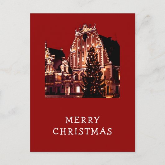 Carte postale rouge Joyeux Noël (Devant)