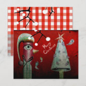 Carte postale Rouge Joyeux Noël (Devant / Derrière)