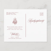 Carte Postale Rouge Joyeux Noël Script Vacances (Dos)