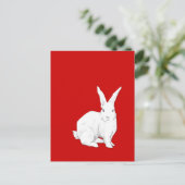 Carte postale rouge lapin (Debout devant)