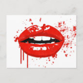 Carte Postale Rouge lèvres baiser beauté maquillage mode (Devant)