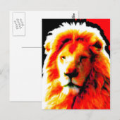 Carte postale rouge Lion Head (Devant / Derrière)