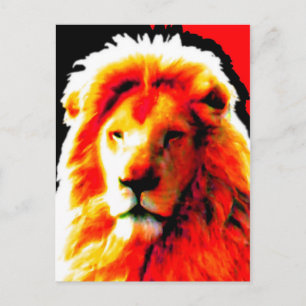 Carte postale rouge Lion Head
