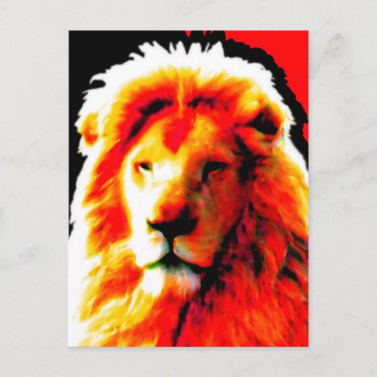 Carte postale rouge Lion Head (Devant)