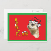 Carte postale rouge Meerkat de Noël (Devant / Derrière)