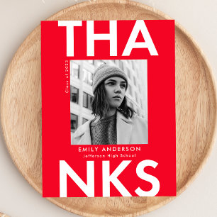 Carte Postale Rouge   Merci Gras Grad Photo Graduation