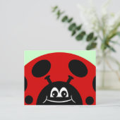 Carte Postale Rouge mignon et noir Ladybug (Debout devant)