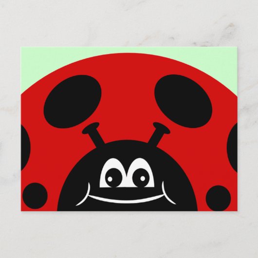 Carte Postale Rouge mignon et noir Ladybug (Devant)
