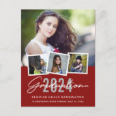 Carte Postale Rouge Moderne Style N'Importe Quelle Année Diplôme (Devant)