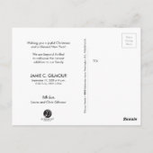 Carte Postale ROUGE Noël faire-part de naissance bébé Merci (Dos)