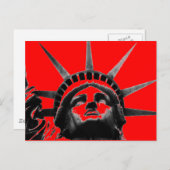 Carte postale Rouge noir blanc Statue de Liberty P (Devant / Derrière)