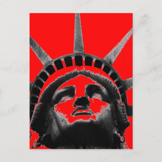 Carte postale Rouge noir blanc Statue de Liberty P (Devant)