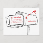 Carte Postale Rouge Nous avons déplacé la boîte aux lettres dése (Devant)