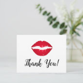 Carte Postale Rouge Ombre Lipstick Kiss Merci (Debout devant)