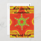 Carte Postale Rouge or vert Mandala Art Imprimer (Devant / Derrière)