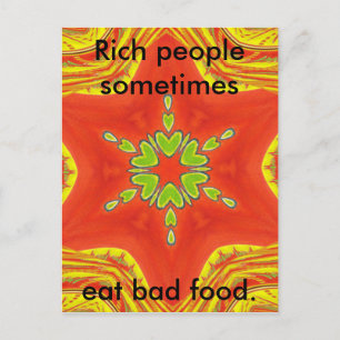 Carte Postale Rouge or vert Mandala Art Imprimer