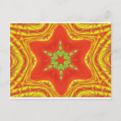 Carte Postale Rouge or vert Mandala Art Imprimer (Devant)