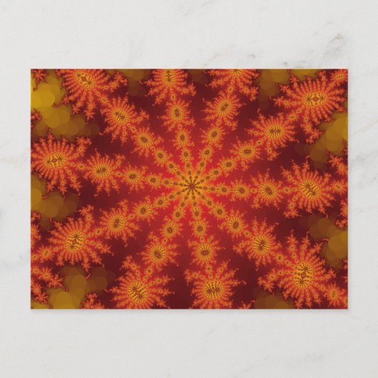Carte postale rouge orange décastar (Devant)