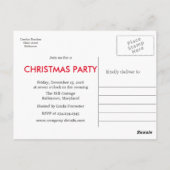 Carte Postale Rouge Poinsettia Noël Wreath Monogram Holiday (Dos)