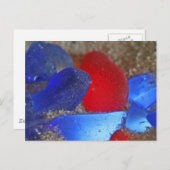 Carte Postale Rouge Rare Et Bleu De Cobalt (Devant / Derrière)